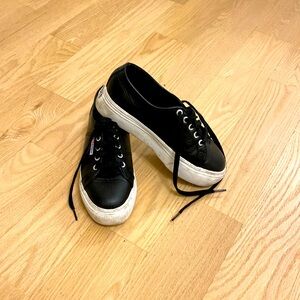 Superga platform leather sneakers